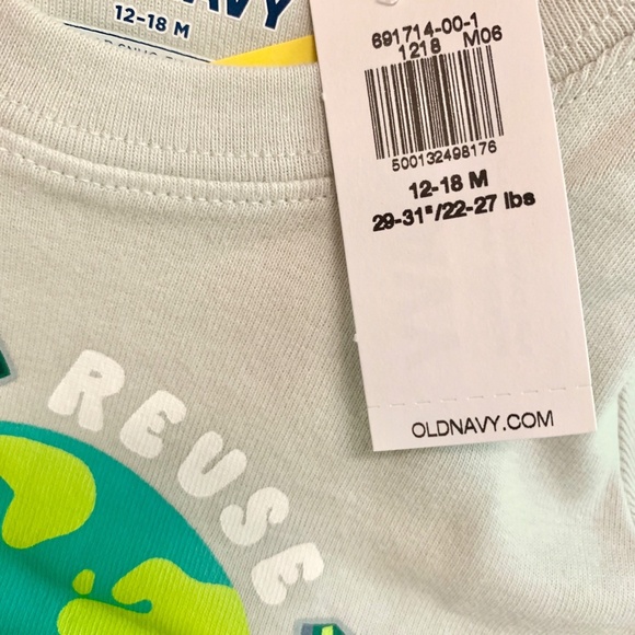 Old Navy Snug Fit Pajamas 12-18M PJs Baby Recycle Truck Short Sleeve New 2pc Set - Picture 5 of 8